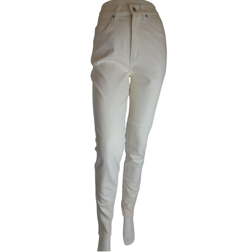 Vtg 90s Levi's 521 White Jeans Orange Tab High Rise Tight Fit Slim Leg 7 READ - Picture 2 of 16